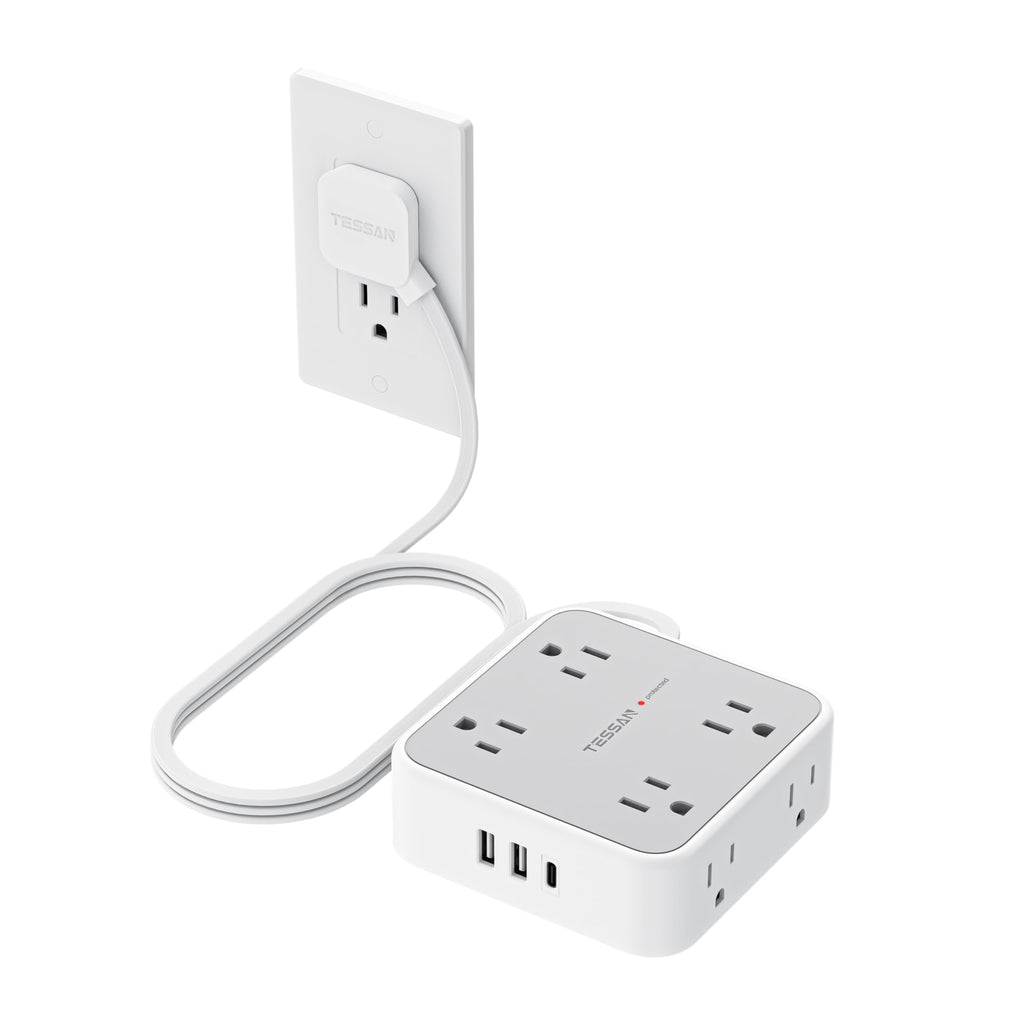 TESSAN Surge Protector Power Strip with 900J Surge Protection, 5 Ft, Grey