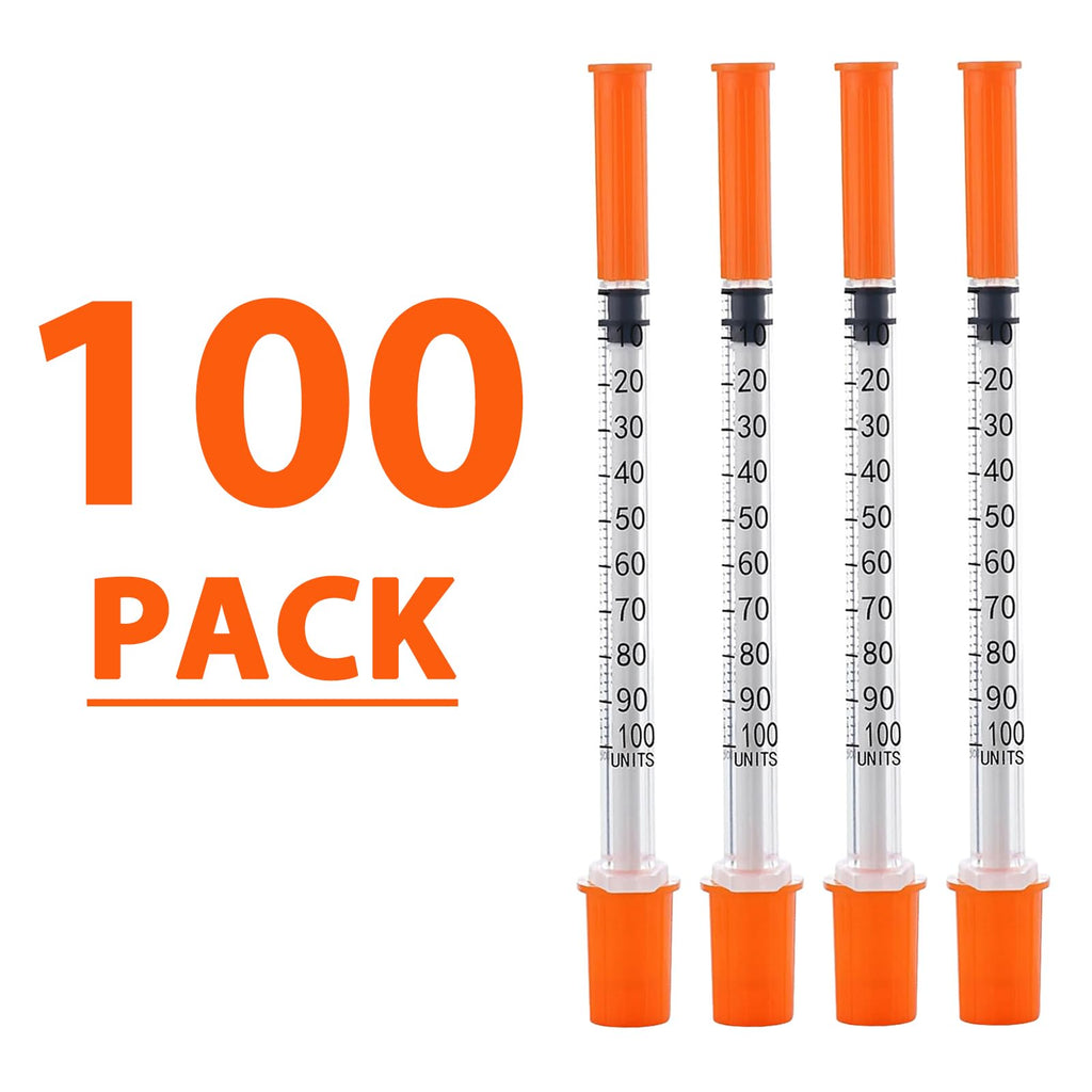 1ML Syringe with 31G 5/16" Needle, 100PACK Individually Wrapped Lab Supplies (1CC 31G 5/16"-100PACK)