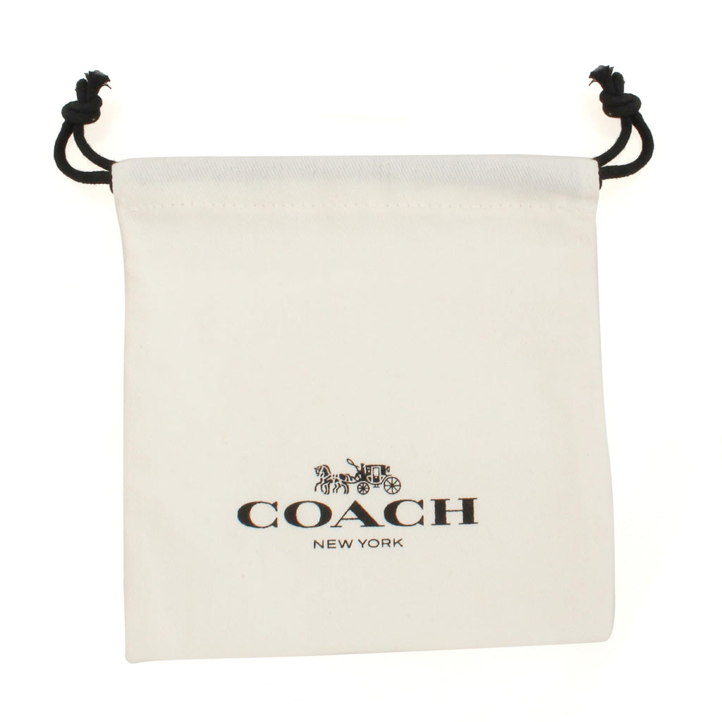 COACH Quilted C Huggie Earrings Golden One Size