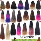 Beverlee Goddess Box Braids Crochet Hair 10 Inch Crochet Boho Box Braids Crochet Braids 8 Packs Bohemian box braids Box Braids with Curly Ends Messy Pre-looped Synthetic Crochet Hair for Women 53#