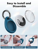 UNBREAKcable AirTag Holder for Apple - 4 Pack Air Tag Case with Keychain