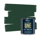 THE ONE All-In-One Paint & Primer - Green Satin, 8.5 Fl Oz/250ml | 1 Coat Formula | Easy Indoor & Outdoor Decorating for Home & Garden Walls, Floors & Furniture | Water-Based & Low VOC