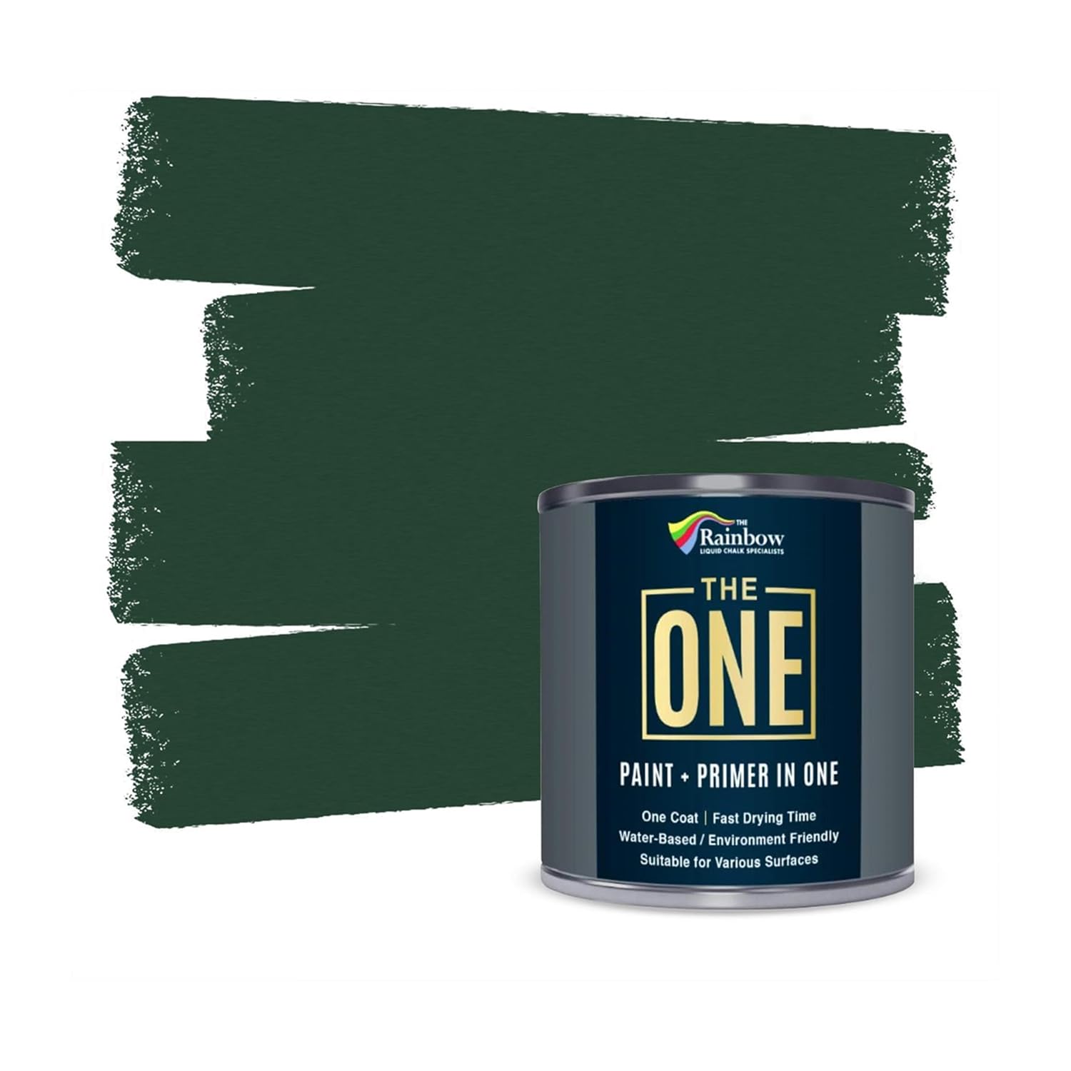 THE ONE All-In-One Paint & Primer - Green Satin, 8.5 Fl Oz/250ml | 1 Coat Formula | Easy Indoor & Outdoor Decorating for Home & Garden Walls, Floors & Furniture | Water-Based & Low VOC
