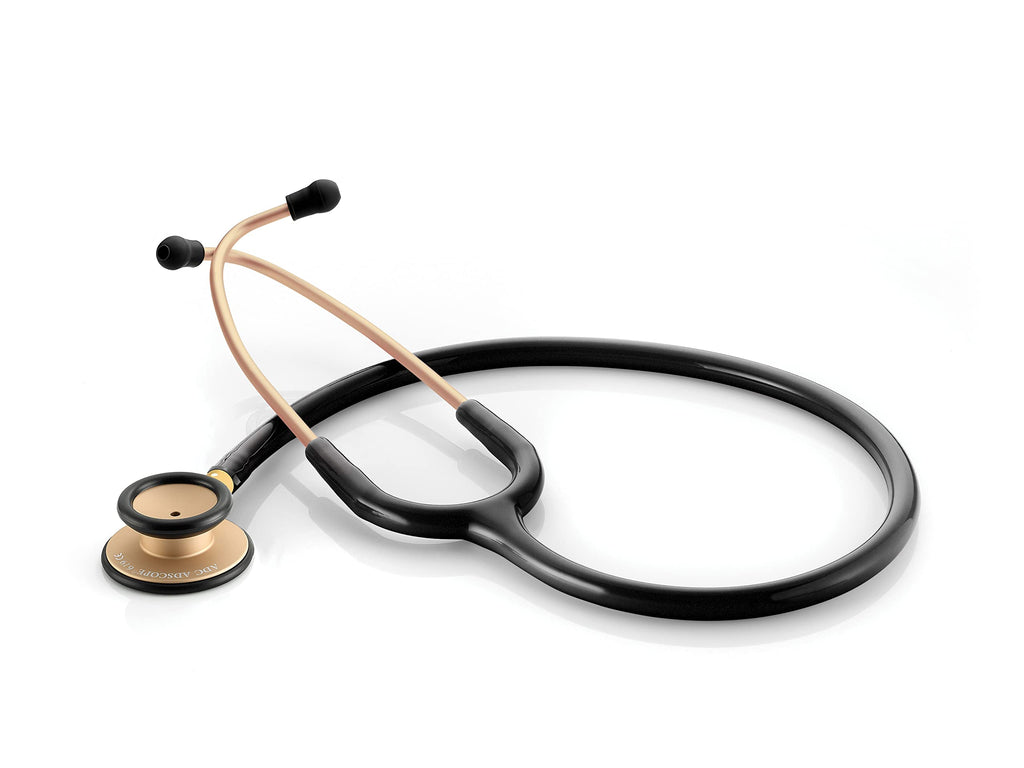 ADC Adscope Lite 619 Ultra Lightweight Clinician Stethoscope with Tuneable AFD Technology, 31 inch Length, Champagne Finish with Black Tubing