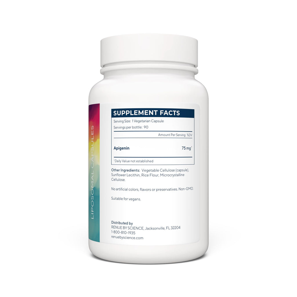 Renue By Science Apigenin | High Strength Liposomal Apigenin Supplement | 90 Apagenine Capsules - 75mg Apigenin per Serving | Non-GMO & Allergen Free | Made in the USA Third-Party Tested