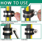 OURU 110PCS Cable Clamps Assortment Kit,10 Sizes—1/4" 5/16" 3/8" 1/2" 5/8" 3/4" 1" 1-1/4" 1-1/2" 1-3/4" Stainless Steel Rubber Coated Cushioned Insulated Cable Clamp,Automotive Wire Pipe Clamps