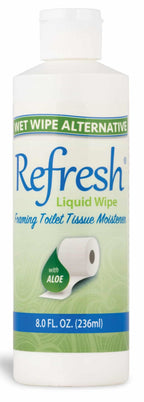 Refresh Liquid Wipe Toilet Paper Foam Refill – Flushable Wet Wipe Alternative – Cleanses & Soothes with Witch Hazel & Aloe – 8 oz Refill Bottle