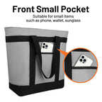 CIVJET Insulated Reusable Tote Bag for Grocery Shopping for Women/Men, Pizza/Food Delivery Bag to Keep Food Cold/Hot for Professional Catering, Cooler bags for Travel/Beach/Picnic, Grey, 3-Pack