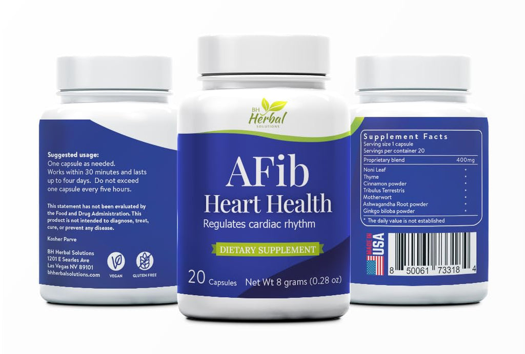 AFib Heart Health - Regulates Cardiac Rhythm - Reduces palpitations, Dizziness, and lightheadedness - Support and Maintain a Healthy Heart Rhythm -100% Herbal and Natural