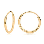 14k Yellow Gold Endless Hoop Earrings 10x1.0mm