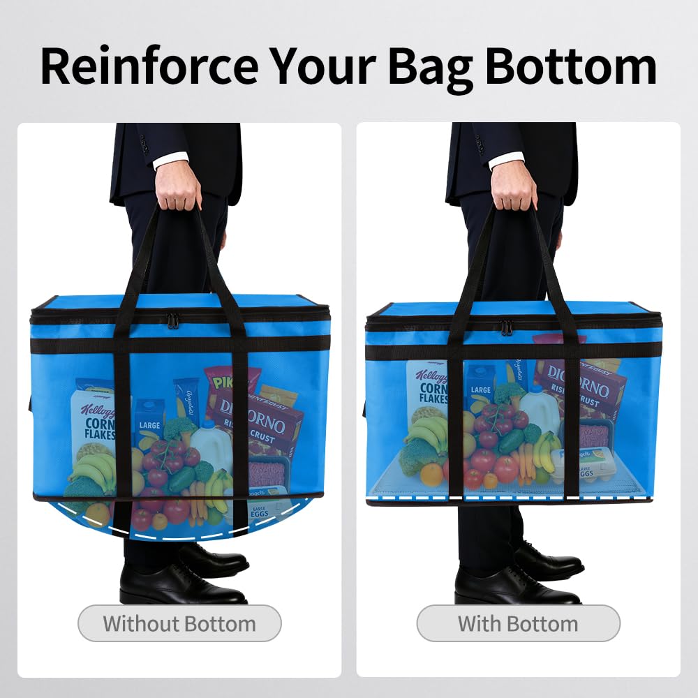 Bodaon 3 Pack Insulated Food Delivery Bags with Hard Bottom, XXXL Cooler