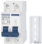 CHTAIXI DC Miniature Circuit Breaker, 2 Pole 1000V 32 Amp Isolator for Solar PV System, Thermal Magnetic Trip, DIN Rail Mount, Chtaixi DC Disconnect Switch C32