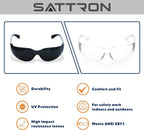 24 Pack of Tinted Safety Glasses (Protective Safety Sunglasses) Ploycarbonate Dark Smoke Lenses for UV Protection, Scratch & Impact Resistant, Perfect for Construction, Outdoor Work, Shooting and More