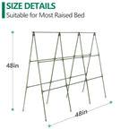 Cucumber Trellis for Raised Bed, 1 Pack 4ft Tall A-Frame, Garden Trellis for Climbing Plants Outdoor, Perfect for Vines, Beans - Green with Netting