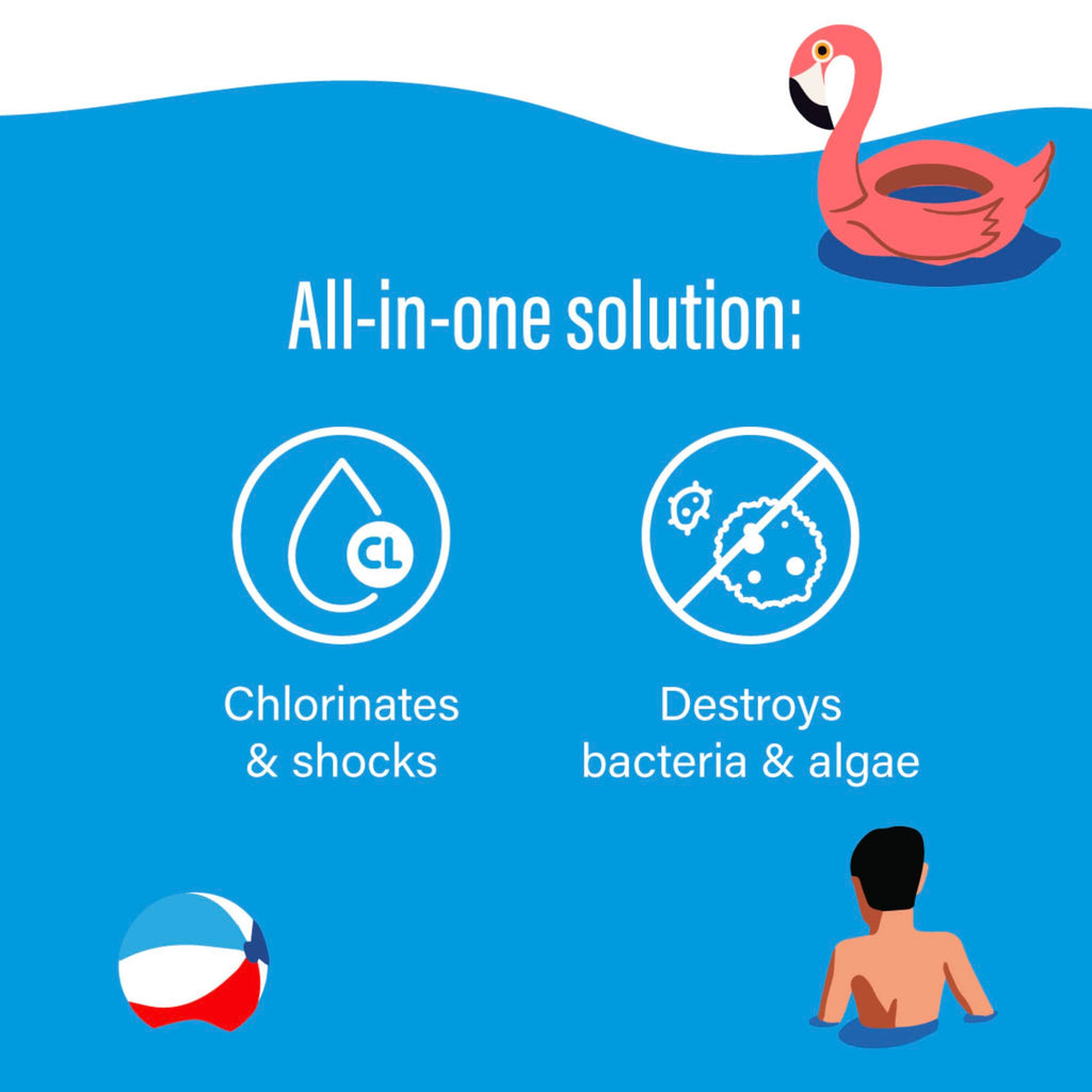 Poolife Back to Blue Algae Pool Shock System - Rapid Green to Clean Recovery Kit Kills Algae & Restores Crystal Water Clarity in 24 Hours - High Potency Cal Hypo & Flocculant for Pool - 4.6lb