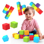 Magnetic Building Blocks Large, 1.65 inch Magnetic Stacking Cubes for Toddlers, Sensory & Montessori Toys for Boys & Girls 1 2 3 Years Old (12 PCS)