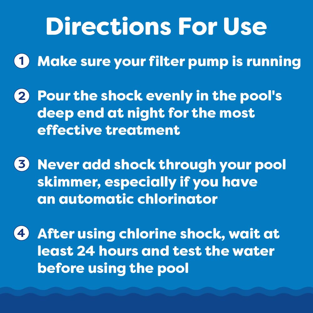 In The Swim Premium 3-in-1 Pool Shock - Di-Zap Contains Dichlor, Algaecide, and Stabilizer - 12 x 1 lb. Bags