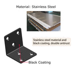 Black Stainless Steel Shelf Bracket,Joint Right Angle Bracket,L Shape Heavy Duty Metal Corner Brace Shelf Supporter for Wood Aufuga (20, 2x2x2)