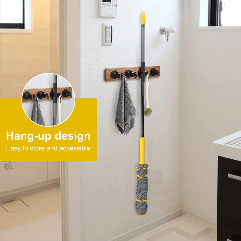 Self-Wringing Twist Mops for Floor Cleaning, Microfiber Floor mop with 57 " Long Handle, Easy Wringing Mop for Hardwood Commercial Household Clean (Gray Twist Mop)
