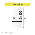 Star Right 325 Math Flash Cards - Multiplication and Division Flash Cards with 4 Metal Rings - Hole-Punched Math Flashcards for 3rd to 6th Grades - Ideal Math Game Practice Tool - 6.4 x 1.8 Inches