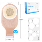 20 Pack Colostomy Bags, One Piece Ostomy Bag Ostomy Supplies, 15 mm-60 mm Cut to Fit Drainable Pouches with Closure for Ileostomy Stoma Care