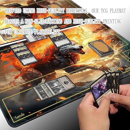 MTG Playmat - Non-Slip Backing Printing, Ideal for Card Game Enthusiasts TCG Playmat (Ember Rage-Deck)