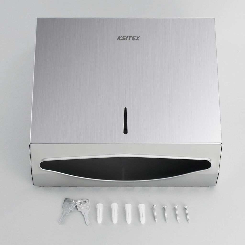 KSITEX Paper Towel Holder Dispenser Wall Mount,SUS304 Stainless Steel