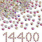 Beadsland Flatback Rhinestones Bulk,14400pcs AB Crystal Rhinestones for Nails Crafts Clothes DIY Decoration, Crystal AB, SS16, 3.8-4.0mm