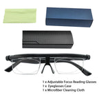 Ouolipraa Flex Focal Adjustable Glasses Dial Vision Reading Glasses Zoom Eyeglasses for Men Women One Power Auto Focus 0D to 400D Presbyopic Readers Variable Focus Eyewear Read Distance Near Far Sight