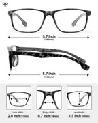 JOLISU 4 Pack Reading Glasses Men Blue Light Blocking with Spring Hinge, Anti Eyestrain/UV Large Wide Square Computer Readers (1.00)