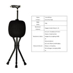 Yayayo Hold 440 lbs Folding Canes with Seat Walking Stick Height Adjustment Cane Seat Capacity Frosted Handle with Magnetic Therapy Stone Crutches Stool (Square LED)