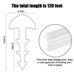 FBULWSEC 120'ft Swimming Pool Liner Lock - Bead Lock for Inground & Above Ground Pools - Pool Liner Bead Wedge Lock Replacement