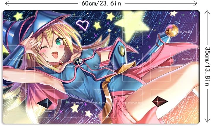 New Dark Magician Girl Playmat Trading Card Game Play Mat with Zones + Free Bag (ZD014-06-A)