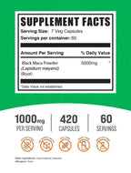 BulkSupplements.com Black Maca Root Capsules - Black Maca Supplement, Black Maca Root 5000mg, Black Maca Capsules - Gluten Free, 7 Capsules per Serving 420 Veg Capsules (Pack of 1)