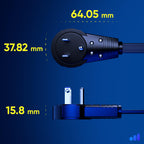Maximm Cable 20 Ft 360° Rotating Flat Plug Extension Cord, 16/3 AWG Multi 3 Outlet 3-Prong Grounded Wire- Black - UL Certified