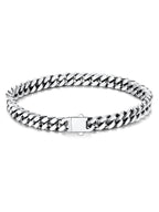 U7 Silver Bracelet for Men Stainless Steel Cuban Link Bracelets 5mm 7.5"