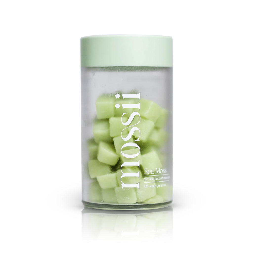 mossii Sea Moss Gummies, 60 Vegan Gummies, 1600mg Irish Sea Moss and 1000mg Bladderwrack, 92 Vitamins and Minerals