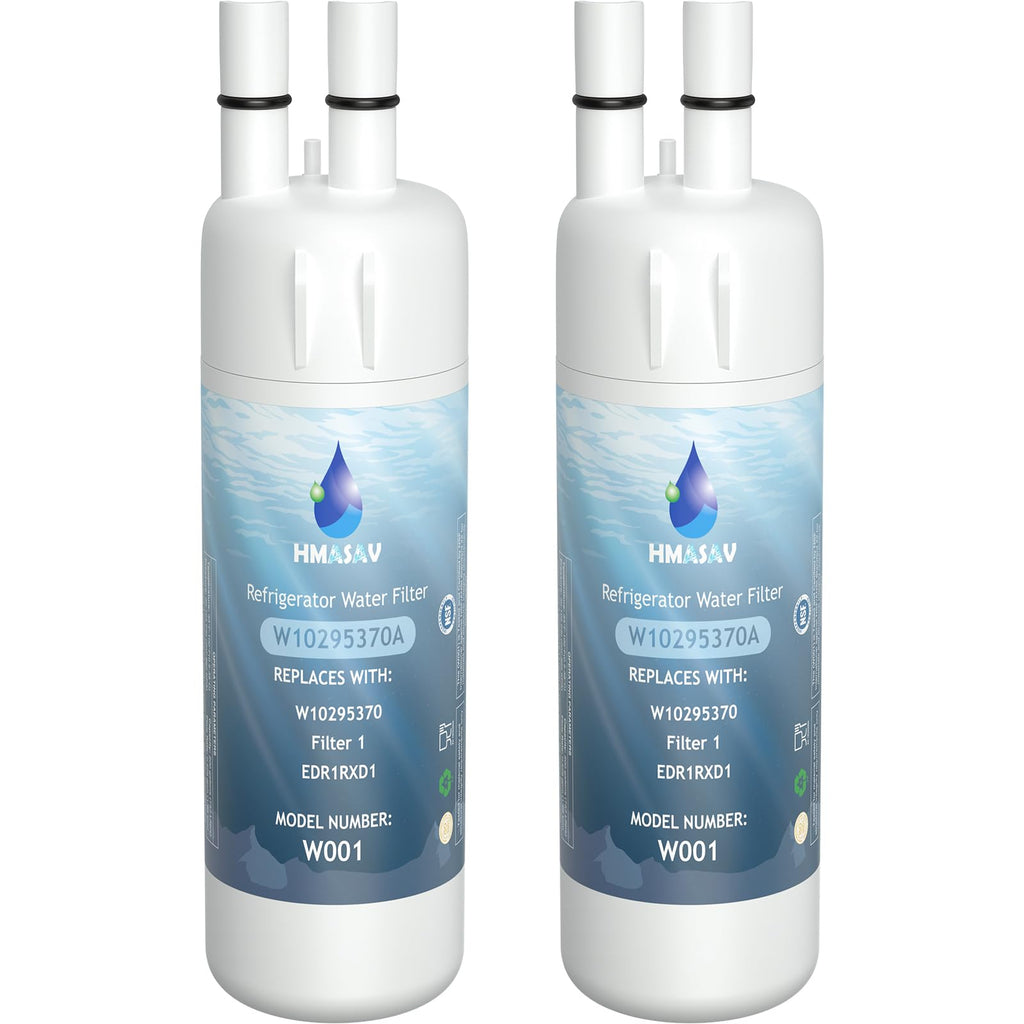 HMASAV W10295370A Water Filter Replacement, Compatible with Everydrop Filter 1, Whirlpool EDR1RXD1, EDR1RXD1B, W10295370, WHR1RXD1, KAD1RXD1, P4RFKB2, P8RFWB2L, 46-9930, 46-9081 2PACK