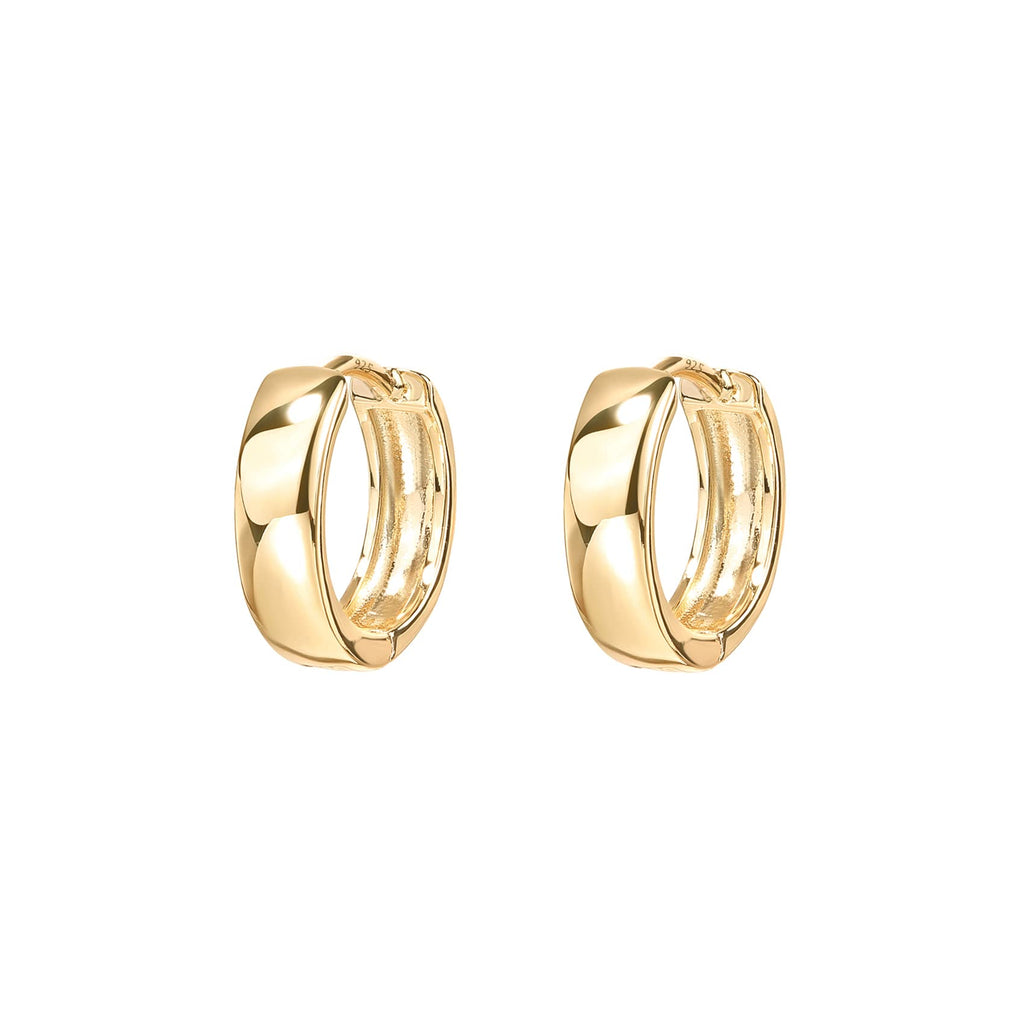 PAVOI Small Huggie Earrings, 925 Silver, Yellow Gold, Size 13 Millimeters