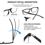 Sumkyle 3 Pack Progressive Multifocus Reading Glasses for Men Women Blue Light Blocking Spring Hinges Computer Readers (3 Black,1.50)