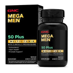 GNC Mega Men 50 Plus Multivitamin Caplets for Men, Clinically Proven, Heart & Prostate Health, B Vitamins, Saw Palmetto, Memory, Vitamin D-3, 60 Count