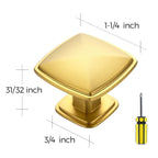 Ravinte 30 Pack Square Single Hole Gold Kitchen Cabinet Knobs Dresser Drawer Cabinet Pulls Drawer Knobs Cupboard Hardware Contemporary Antique Rustic Pulls with Screwdriver