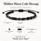 Live Gems - Daddy of an Angel Bracelet for Men – Miscarriage Gift for Dad – Loss of Baby Memorial – Sympathy Gift for Grieving Father – Hidden Message Morse Code Jewelry