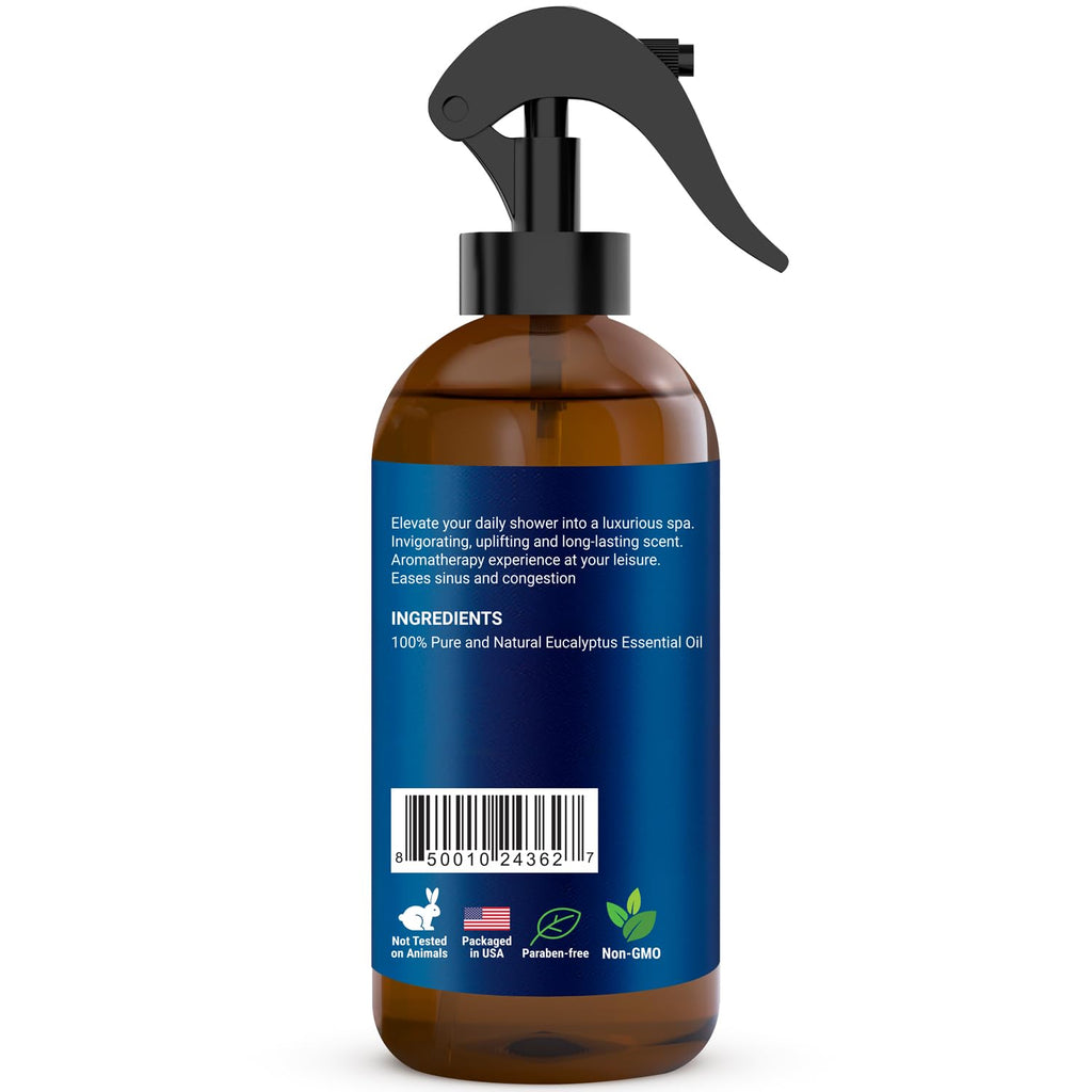 Eucalyptus Shower Spray – Aromatherapy Mist for Steam Showers & Sauna, 8 fl oz – Essential Oil Room & Bathroom Freshener - Nexon Botanics
