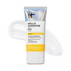 IT Cosmetics Hello Sunshine Invisible Sunscreen for Face SPF 50 - Sunscreen, Hydrating Serum & Makeup Primer - 1% Pro-Vitamin B5 & Hyaluronic Acid - HSA/FSA Eligible - No White Cast - 1.69 fl oz