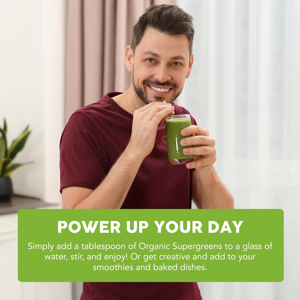 Paleovalley Organic Supergreens Powder - 23 Superfoods with Prebiotic Fiber for Energy and Immunity Support - No Cereal Grasses for Maximum Absorption - Pure Unflavored, 30 Servings