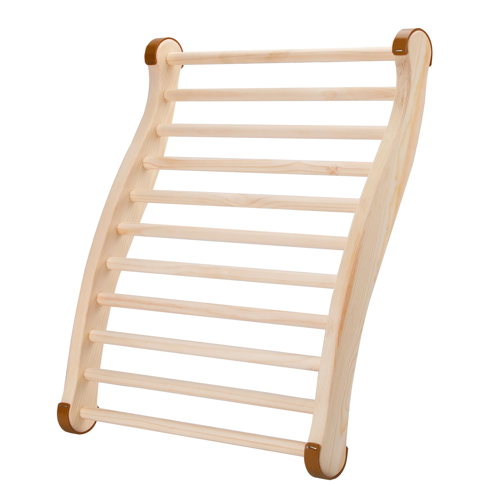 Sauna Backrest Sauna Accessories Wooden Slip-Resistant Non-Toxic Comfortable S-Shape Design Sauna Chair with Back, Sauna Accessories for Any Barrel or Infrared Sauna