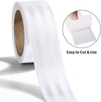 XFXIA Reflective Tape, Waterproof Self Adhesive Dot Reflective Tape Outdoor Safety Caution Reflector for Trailers, Bikes, Cars（Silver, 1 Inch x 65 Feet）