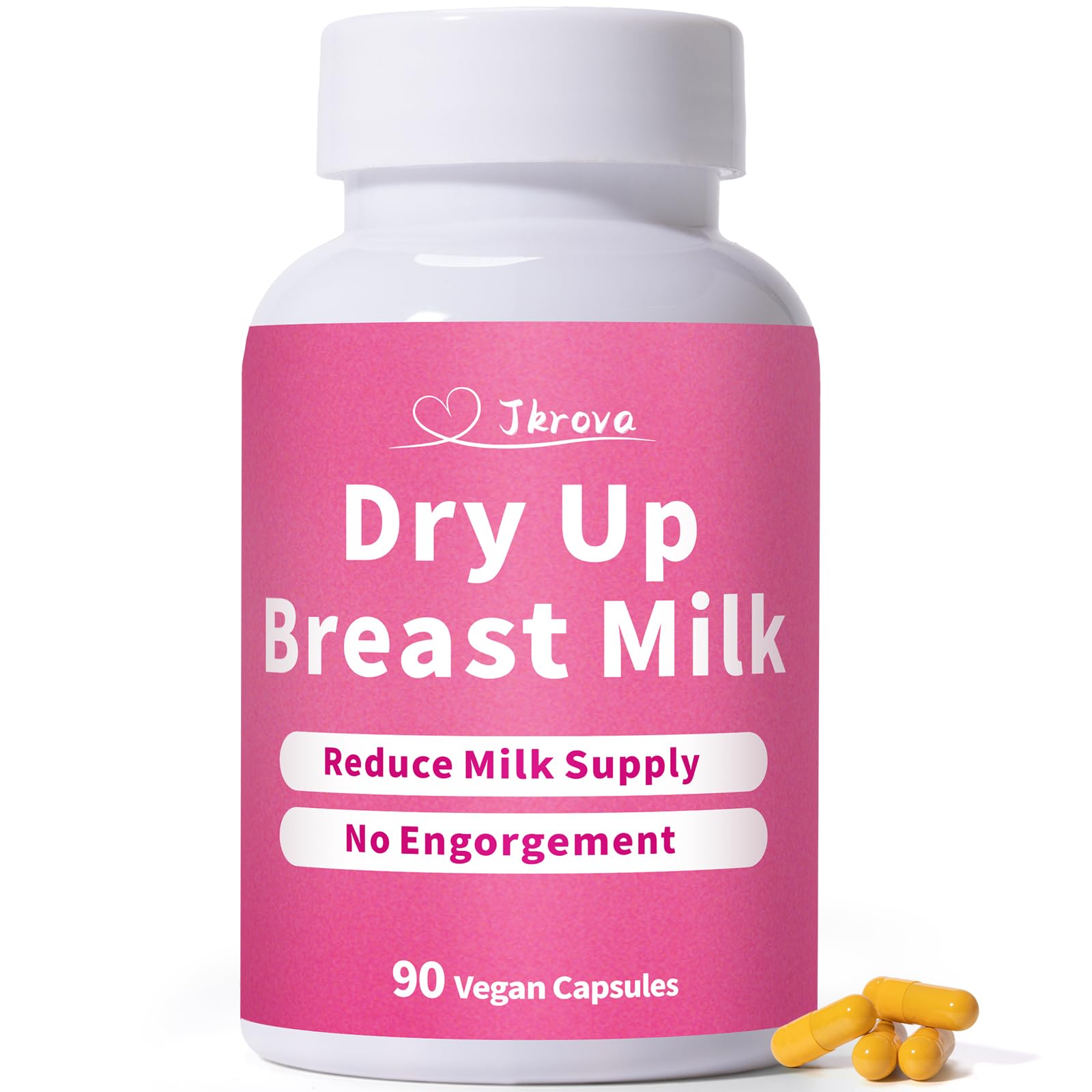 Jkrova Dry Up Breastmilk Fast, Dry Up Milk Supply, Stop Breastfeeding Products for Women, Stopper Pumping & No Engorgement, Fast Milk Flow Reduction, 90 Capsules