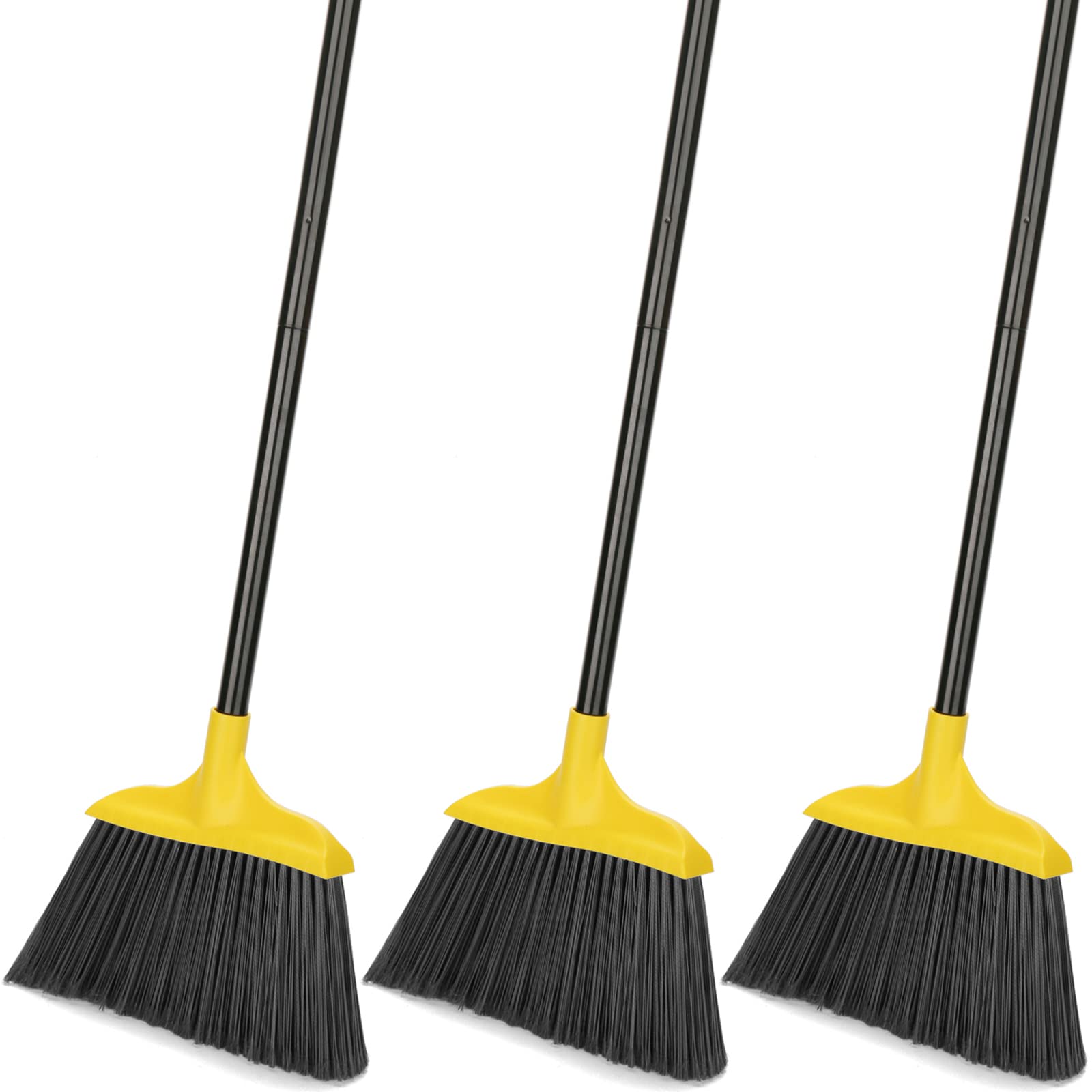 Kefanta 3 Pack Outdoor Broom Heavy-Duty Indoor Commercial Brooms 54 Inches for Courtyard Garage Restaurant Lobby Patio Mall Market Office Shop Home Kitchen Office Floor
